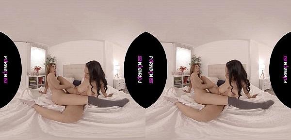 PORNBCN 4K VR | Lesbians having virtual reality sex, latina with big ass, schoolgirls cosplay, big boobs, babe, teen, young, college,  ...  scissoring strap on HD Canela Skin - Julia de Lucia - Valentina Bianco Katrina Moreno Ginebra Bellucci